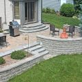 Raised Patio with Retaining Walls and a Planter