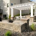 Freestanding Wall with Pergola and Patio 