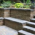 Hardscape with Retaining Walls and Paving Stones 
