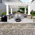 Freestanding Wall with Pergola and Patio