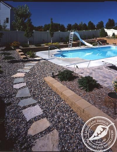 Pools Villa Landscapes, Landscaping Around Inground Pool With Rocks