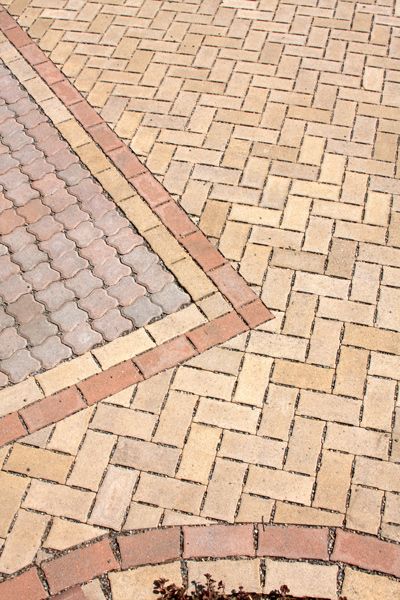 Up close image of permeable paver patio