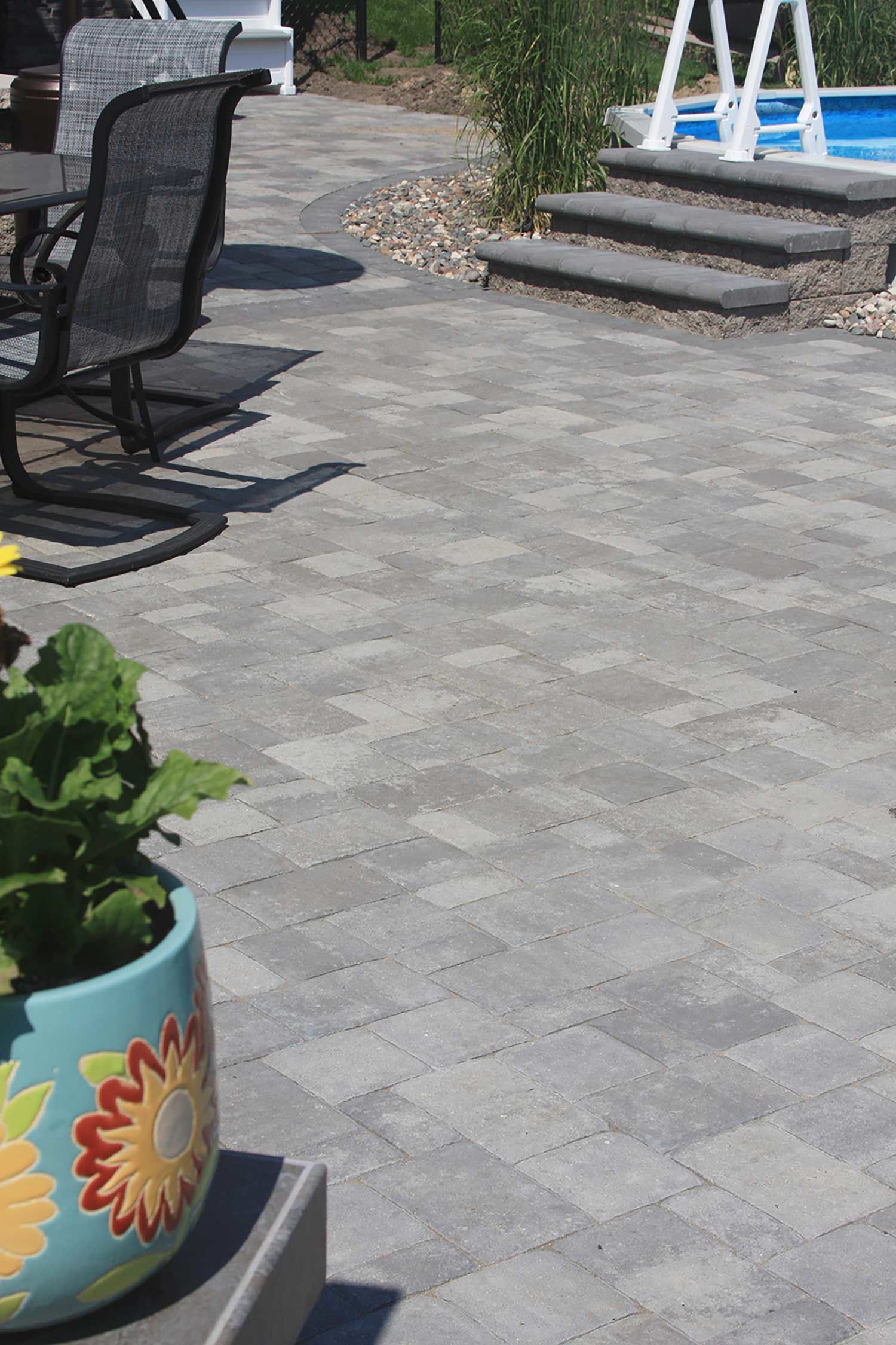 Pavers make for an attractive pool deck.